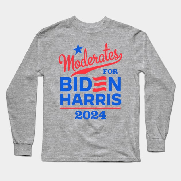Moderates For Biden 2024 Long Sleeve T-Shirt by MotiviTees